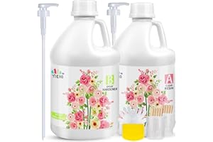 YIEHO Epoxy Resin 1 Gallon Kit, High Gloss Epoxy Resin and Hardener Crystal Clear 2 Part Resina Epoxica Transparente,Perfect for Table Top, Crafts- Less Bubbly, Hard 1:1