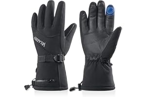 VELAZZIO Ski Gloves Waterproof Breathable Snowboard Gloves, 3M Thinsulate Insulated Warm Winter Snow Gloves, Fits Both Men & Women