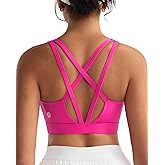 RUNNING GIRL Sports Bras for Women High Support, Molded Cup High Impact Sports Bras with Sewn in Pads Strappy Yoga Bra