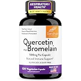 Quercetin with Bromelain 500mg Capsules - Immune Support Supplement 120 Ct | Supports Overall Wellness &amp; Respiratory Health For Men &amp; Women | Non-GMO, Gluten-Free | Made in USA | 3rd Party Tested