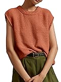 Saodimallsu Womens Sleeveless Crewneck Sweaters