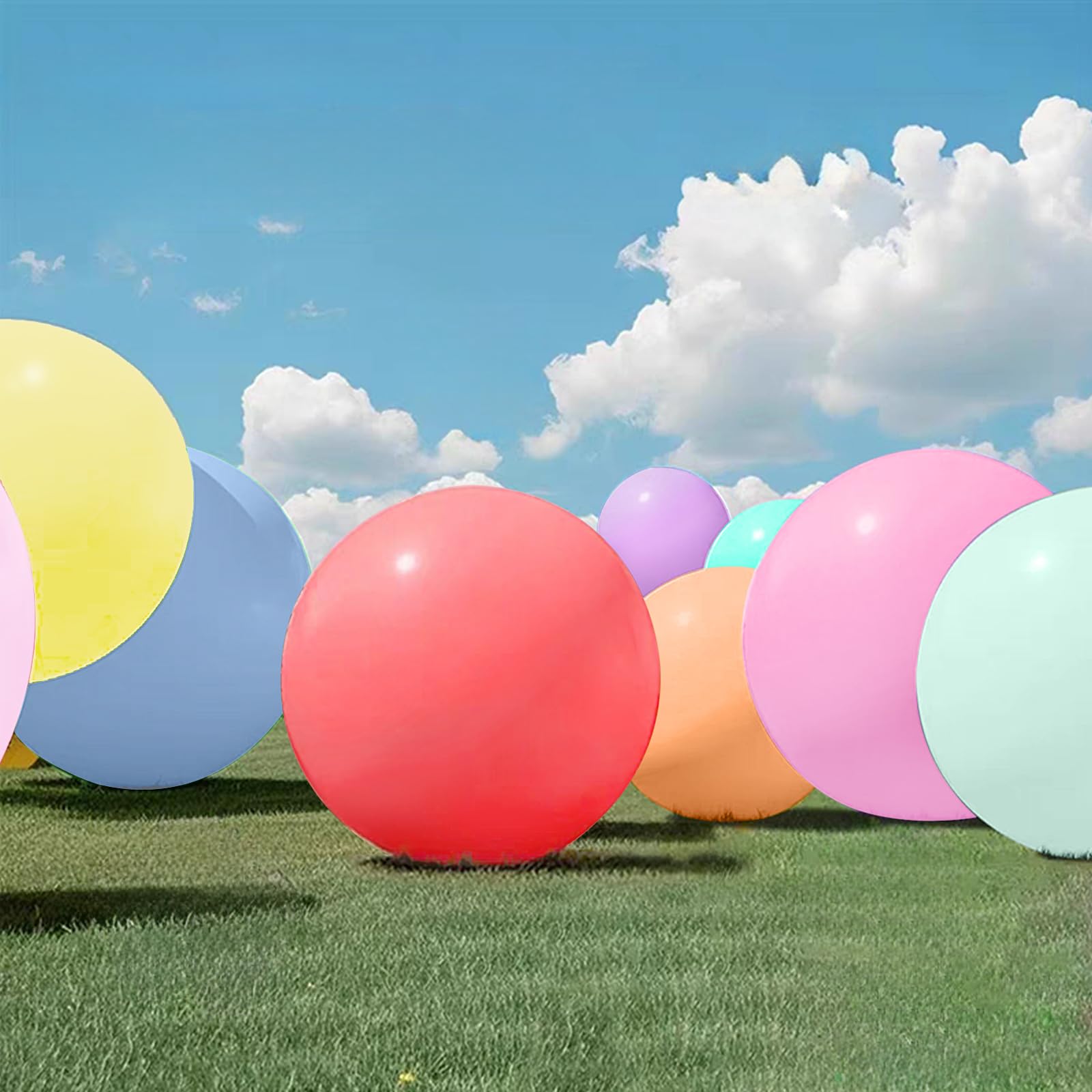 Photo 1 of 2pcs Big 36 inch Balloons Pastel Giant Balloons Extra Thick Latex Balloon Large Balloon for Kids Party Outdoor Toy Park Lawn Backyard Activity Birthday Wedding Party Festival Event Carnival Decoration