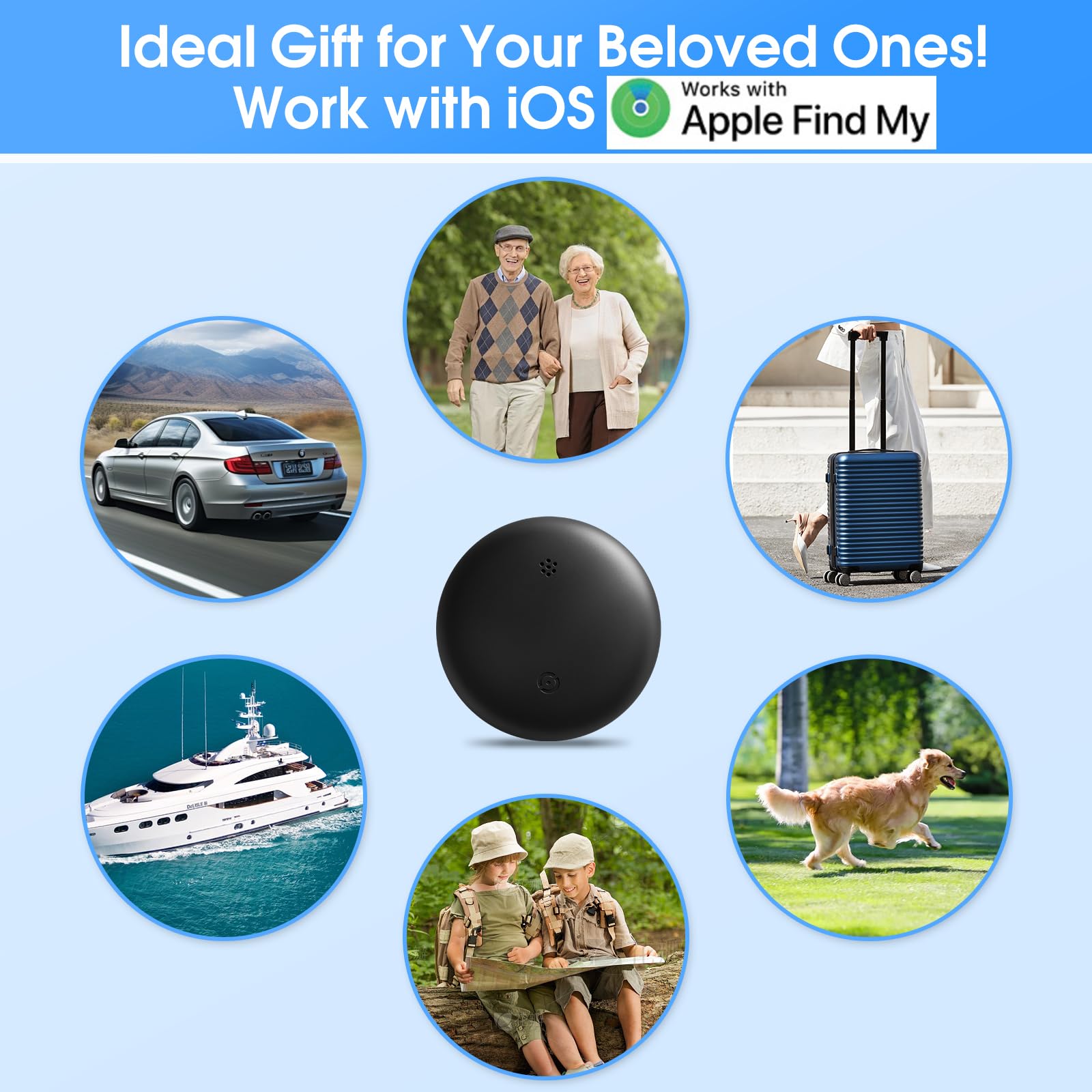 Mini GPS Tracker for Vehicles (iOS Only), Hidden Car Location Tracker with Magnetic Case, Car Vehicle Locator Smart Tracker Tag Item Finder Global Tracking Works with Find My No Monthly Fees, Black