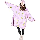 Tirrinia Wearable Blanket Oversized Hoodie for Adults, Avocado Blanket Hoodie Fleece Sweatshirt, as Warm & Funny Gifts for Family & Friend. One Size Fits All