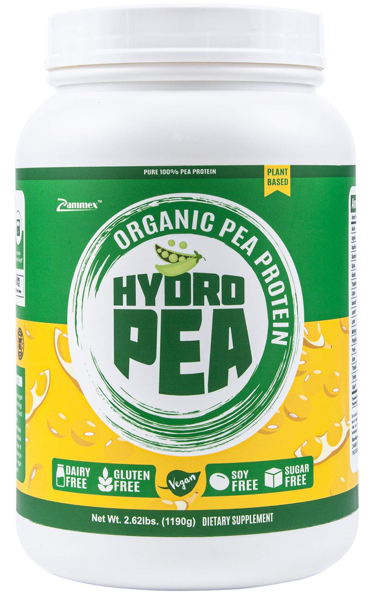 HydroPea 100 Organic Hydrolyzed Plant Based Protein Powder NonGMO