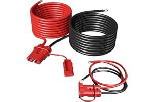 HUATOL 24 FT Quick Disconnect Winch Power Cable, 4 Gauge 4 AWG Copper Wiring, Quick Connect and Disconnect Cables Heavy Duty 
