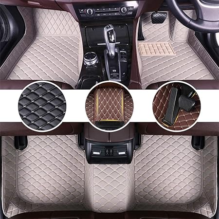 Amazon カーフロアマット 日産 ムラーノ 05 10年完全なカバレッジカーマット 防水滑り止め Puレザー グレー シートクッション 車 バイク