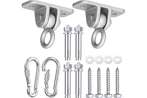 Highpro Swing Hangers for Wooden Sets Pack of 2 Heavy Duty Swingset Hardware with Locking Hooks for Patio, Porch, Playground Indoor/Outdoor, Silver