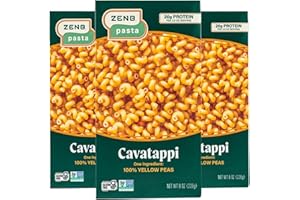 ZENB Plant-Based Cavatappi - Pasta Made From 100% Yellow Peas, Gluten Free, Non-GMO & Vegan, Less Carbs than Traditional Pastas, 20g Protein & 12g Fiber In Every 3.5 oz Serving - 8 oz Boxes (Pack of 3)