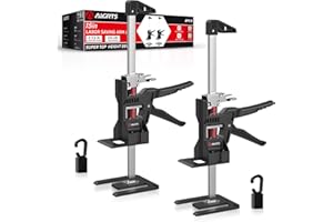 ALGRTS 2Pcs Labor Saving Arm Jack Hand Lifting Tool Jack 14.8 Inch Wall Tile Locator Load Bearing 220 Lb for Installing Cabinets Flooring Windows Controlled Lowering Dual Speed Mode