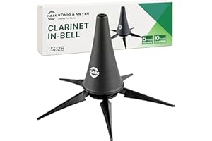 K&M König & Meyer 15228.000.55 Clarinet In-Bell Portable Stand - Lightweight 5 Leg Folding Base - Fits A and B Clarinets - Stable Secure Base - Professional Grade - Made in Germany - Black