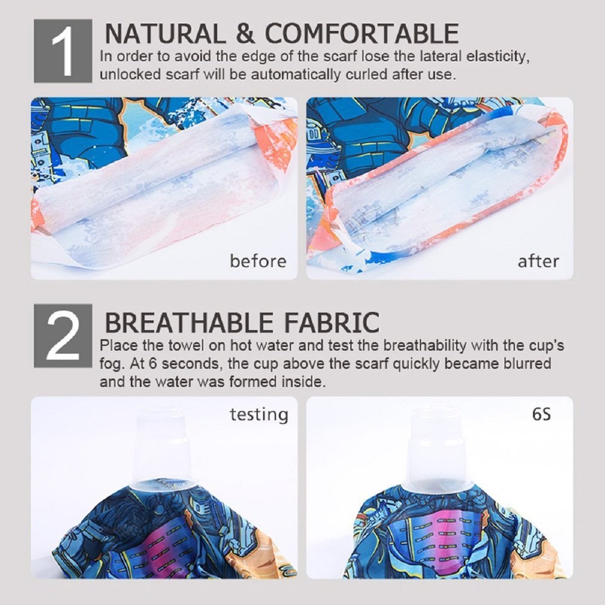 Toplor Moisture wicking Bandana - Motorcycle Face Mask - Face Shield Fiber Skull Mask Half Face Mask (AC-140)