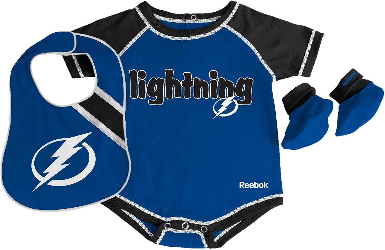 NHL Infant Tampa Bay Lightning Creeper, Bib & Bootie Set