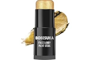 BOBISUKA Gold Face Paint Stick, Waterproof Metallic Golden Full Body Paint Sticks, Blendable Painting Kit for Halloween Makeup SFX Cosplay Special Effects Fancy Parties Cosplay Costume Stage