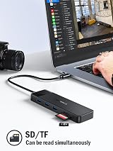 Lemorele 10-in-1 USB C Hub Dock 4K HDMI VGA PD 100W SD/TF 3x USB for HP view 8