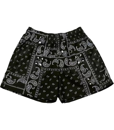 MECH-ENG Mens Paisley Shorts Graphic Bandana Shorts Retro Running