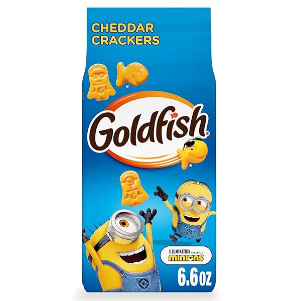 GOLDFISH MINIONS SHAPED CHEDDAR CRACKERS, 6.6 OZ BAG
