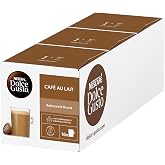 Nescaf? Dolce Gusto CAF? Au Lait (Pack of 3, Total 48 Capsules)