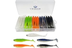 CWSDXM Soft Fishing Lures, 6.5cm/8cm Paddle Tail Swimbaits Soft Plastic Lures Kit for Bass Trout Walleye Crappie 30pcs/40pcs…