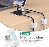 BINGKELE 6pk Cable Tidy Smooth Adjustable Magnetic Wire Holder Clips Organizer view 2