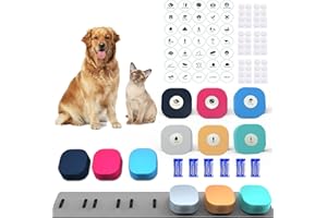 QUZOC Dog Button with Mat for Communication Starter Pack Pet Training Button Dog Talk Button Set Stuff 30s Voice Recording Command Button Pet Speech Training Buzzers Toy 6 Packs