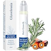 Gluvelessia Hair Growth Serum Roll On with Rosemary,Helps Support Thicker, Fuller Hair Appearance,Clean, Non-Greasy Hair Loss Support for Men & Women,Saw Palmetto,0.84 Fl Oz (Pack of 1)