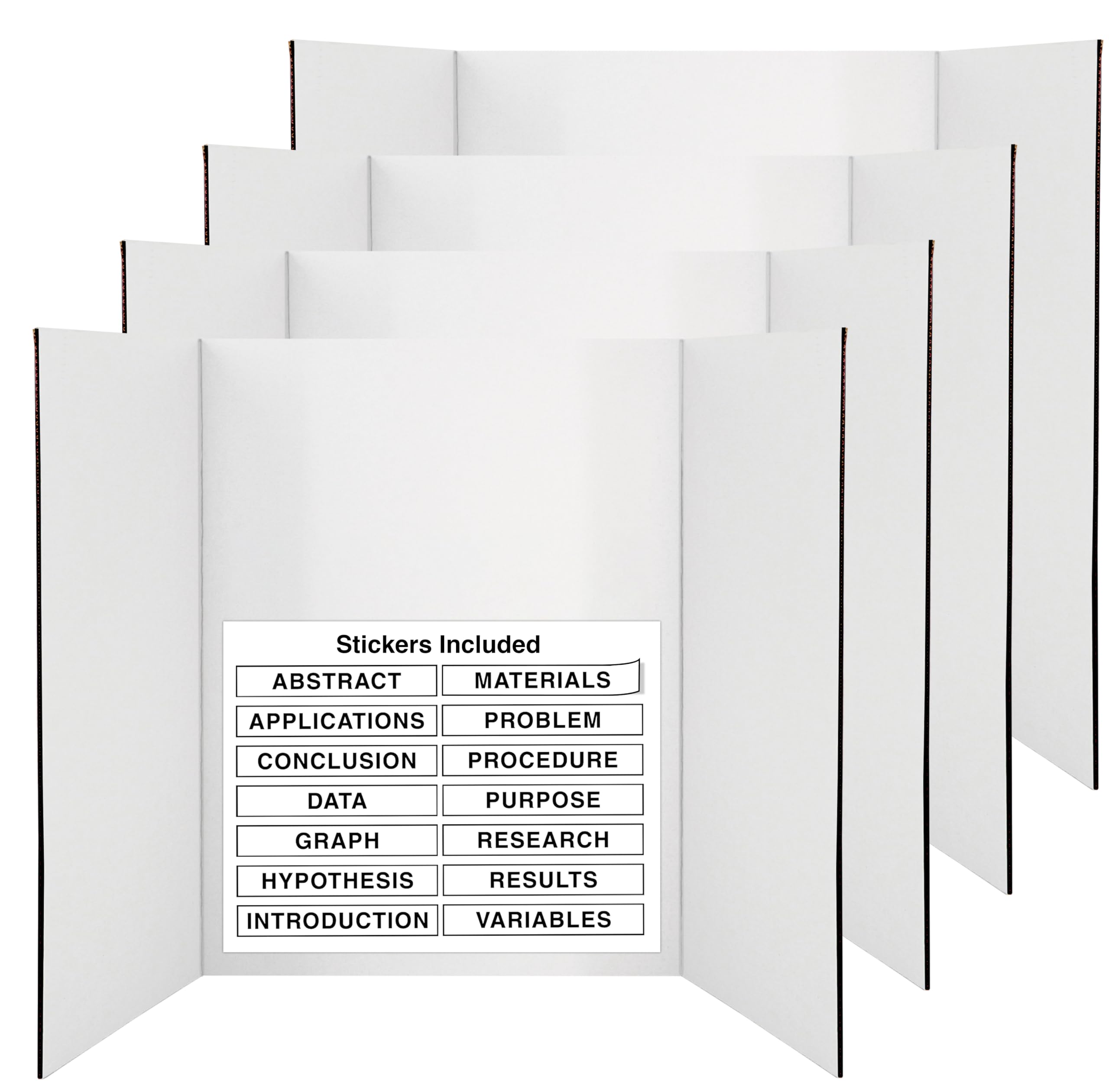 White Tri-Fold Presentation Board 28" X 40" Display Exhibition Board Lightweight and Portable with Smooth Surface Great Business presentations (Pack of 4) - by Emraw Image