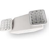 LFI Lights&reg; Emergency Lights for Business, LED Emergency Light with Battery Backup, UL 924 Listed, Adjustable Square LED Heads, White Housing, Commercial Indoor Lighting, EL2WBB
