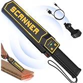 JKUSS Rechargeable Handheld Metal Detector Wand, High Sensitivity Security Wand Metal Detector,Portable Nail Finder Scanner Woodworking Metal Detector for Logs Weapons Sound Vibration Alert Detects