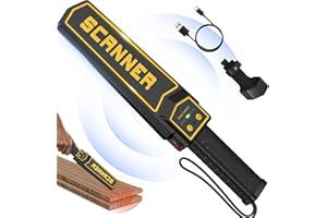 JKUSS Rechargeable Handheld Metal Detector Wand, High Sensitivity Security Wand Metal Detector,Portable Nail Finder Scanner Woodworking Metal Detector Wand for Logs Weapons Sound Vibration Alert Detects