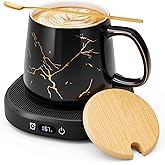 Coffee Mug Warmer & Luxury Marbling Mug Set, Electric Cup Warmer with Auto Shut Off, 4 Temperature Setting Smart Beverage Warmer, 8-Hours Auto Shut Off (Luxury Marbling Mug)