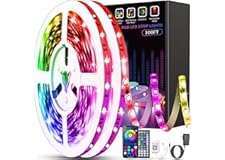 Tenmiro Led Lights for Bedroom 100ft(2 Rolls of 50ft) Smart Music Sync Color Changing LED Strip Lights with App and Remote Co