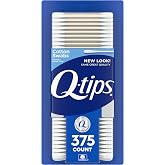 Q-tips Cotton Swabs for Hygiene and Beauty Care Original Cotton Swab Made with 100%-Cotton,375 Count (Pack of 12)