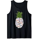 Halloween Pineapple Costume Floral Halloween Sugar Skull Tank Top