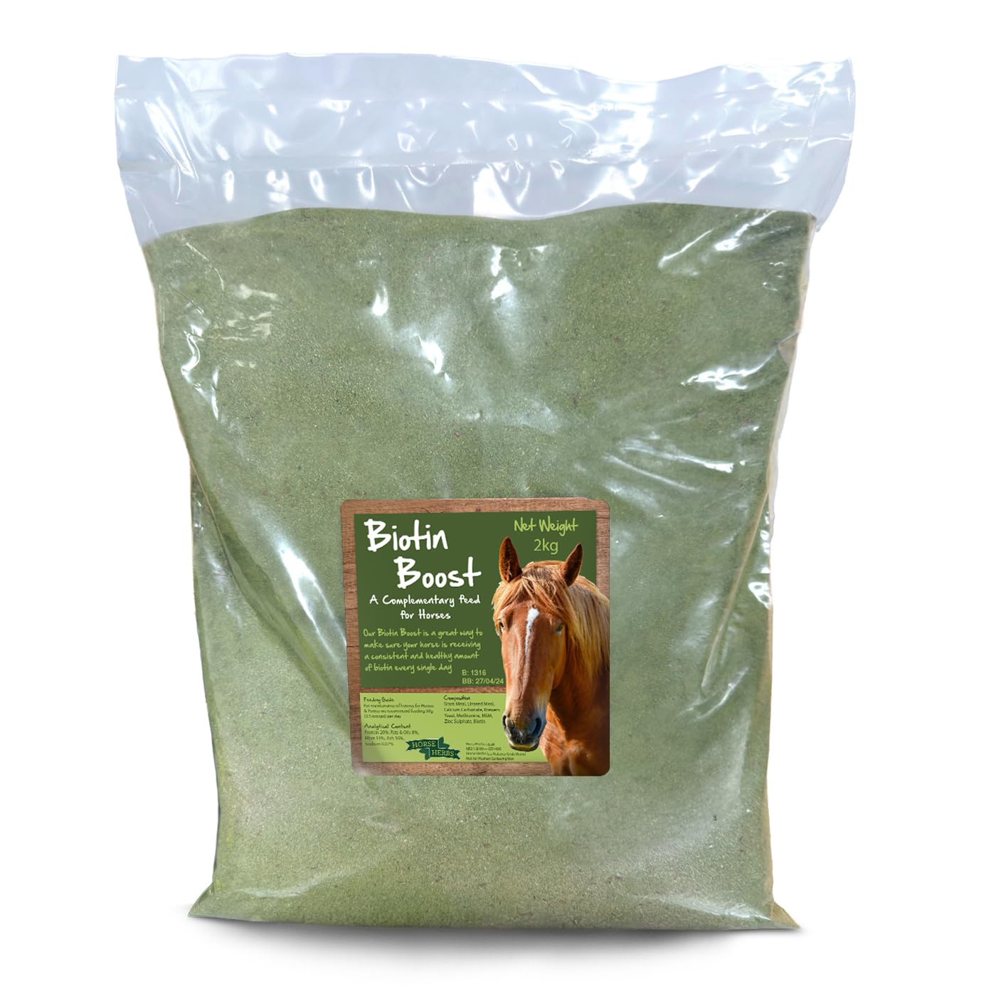 Horse Herbs Biotin Boost 2kg Bag | 100% Natural Hoof Care Supplement for Horses & Ponies, Laminitis Relief