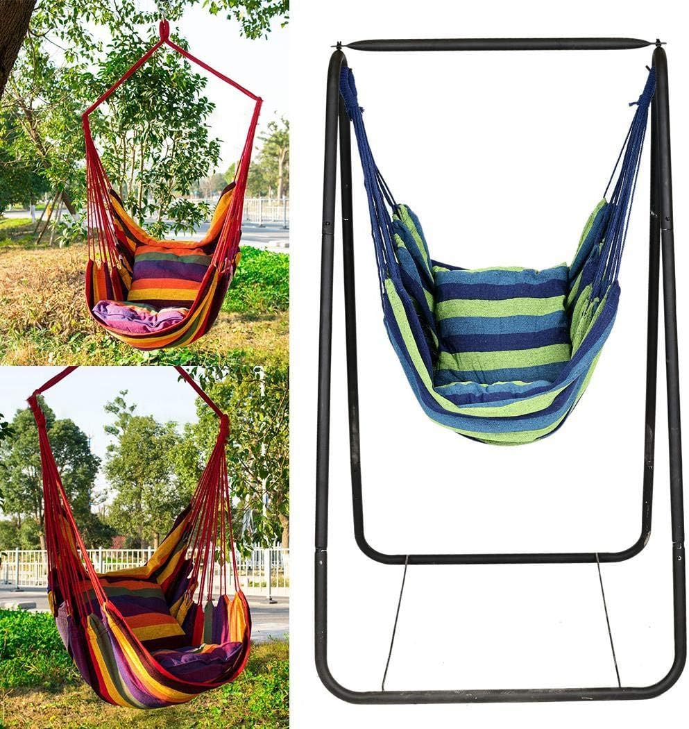 fukjem Canvas Swing Chair Hanging Rope Chair Garden Indoor Outdoor Hammocks