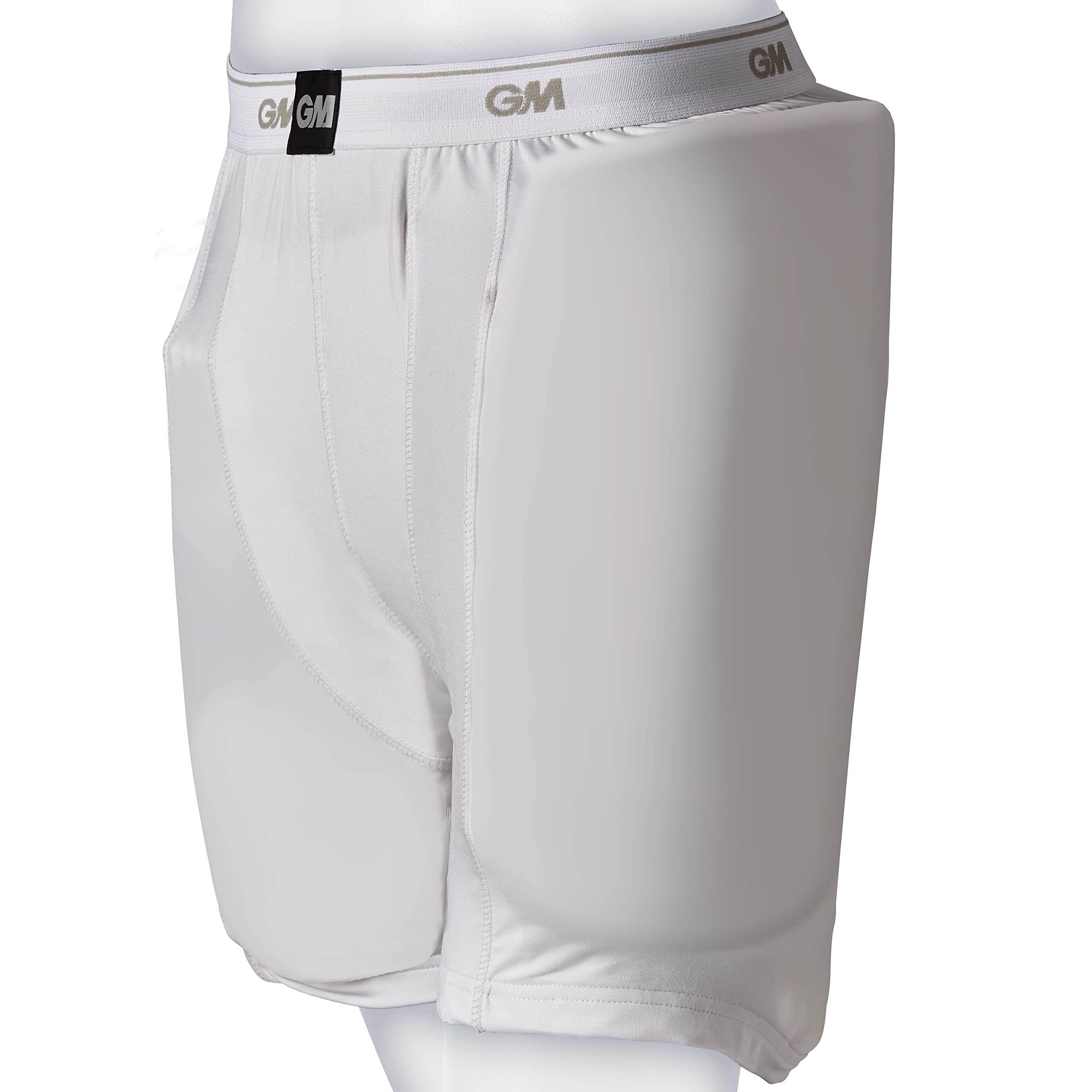 Gunn & Moore GM | Cricket Protective Shorts | 909 | Special Blend Stretch Cotton with Elastic Waist for Comfort Fit | Integral Pouch for Box Abdo Guard | White | Large Boys for Waist 29-30"