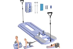 LAREKO Pilates Equipment-Foldable Pilates Reformer Board at Home -5 in 1 Flo Portable Pilates for Women Workout Equipment (Purple)