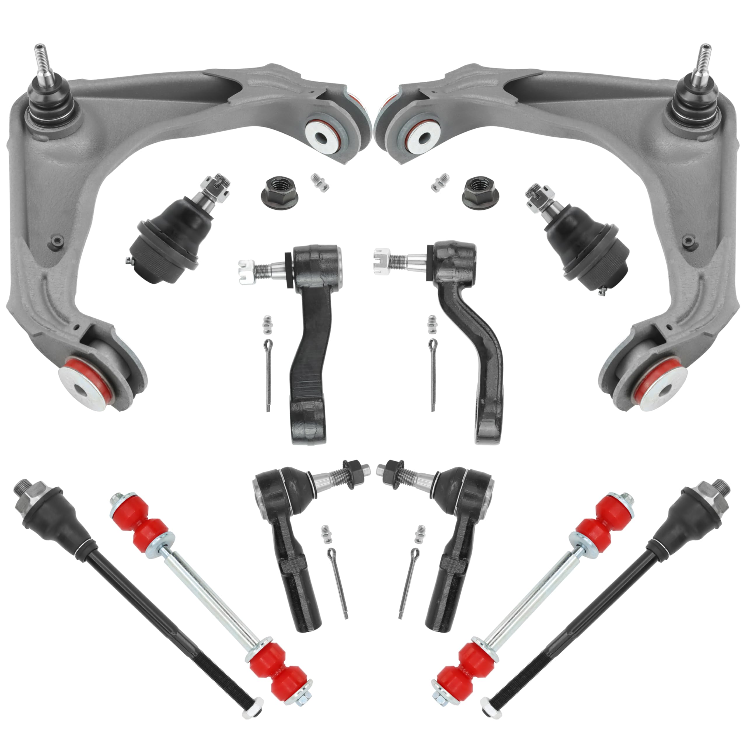 Photo 1 of 12Pc Front End Upper Control Arm Suspension Kit for Chevy Silverado/GMC Sierra 1500 2500 3500 HD, Suburban, Avalanche & Yukon XL 2500 – Polyurethane Bushings, Wrinkle Gray