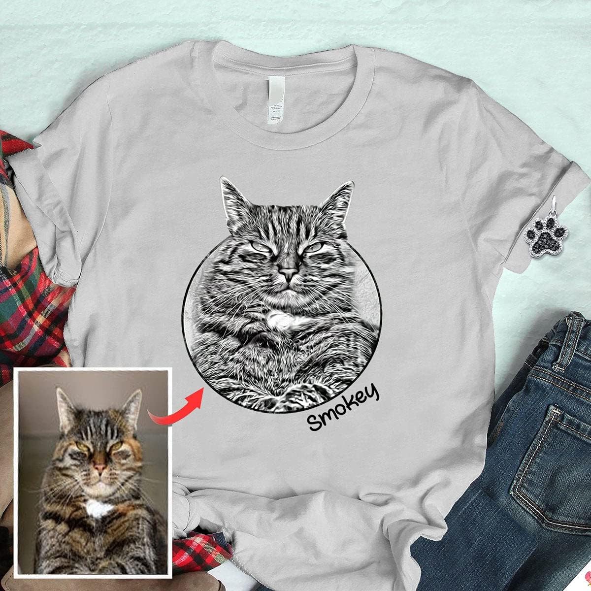 Cat Tshirt Cat Shirt Pet Face TShirt Personalized T