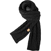 PIOZAED Women's Chunky Cable Knit Scarf，Ultra-Warm and Cozy Winter Long Thick Scarf for Women