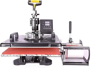 Sfeomi 5 in 1 Hitzepresse Heißpresse Heat Press Machine 38x30cm Transferpresse Tassenpresse Textilpresse Mulitifunktional Sublimation Wärmepresse Maschine 360 Grad für T-Shirts Becher Platten Kappe