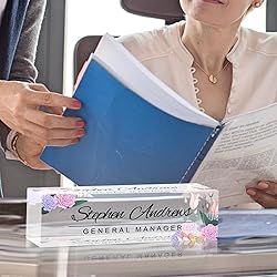 Name Plate for Desk Personalized Office Acrylic