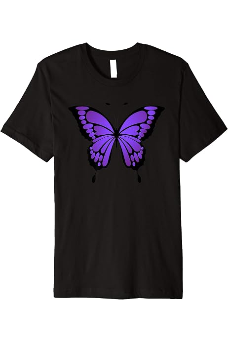 Amazon.com: Vibrant Purple Butterfly T-Shirt : Clothing, Shoes u0026 Jewelry