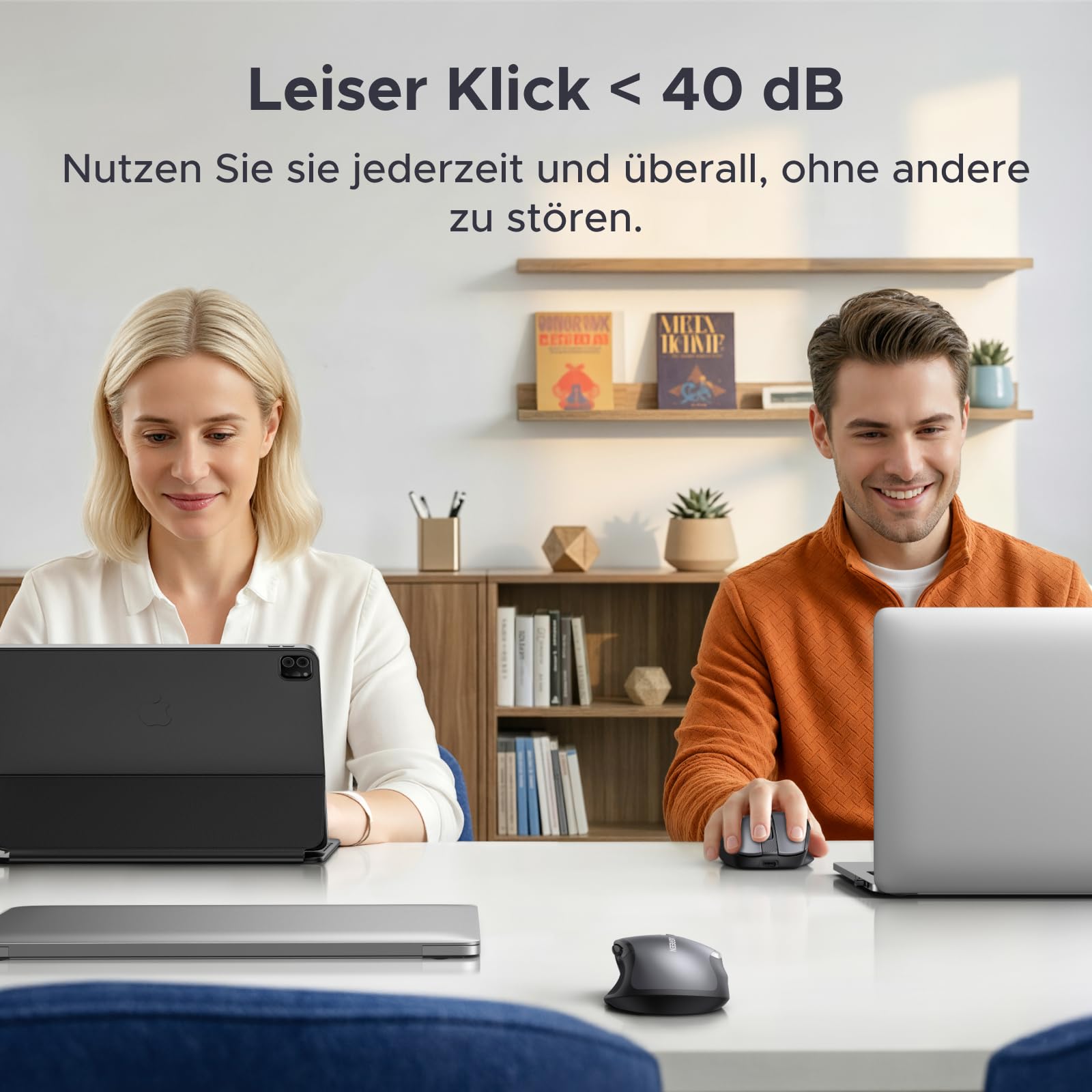 UGREEN 2.4G & Bluetooth Maus Kabellos mit USB C Aufladung, wiederaufladbare Maus mit 4000DPI, ergonomisches Design und leise klick, funkmaus kompatibel mit Laptop Computer Windows macOS Linux 5