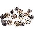 CRAFTMEMORE 3/8" Fancy Leather Rivets Round Rapid Rivet Studs for Bags Belts Bracelets Decoration (50 Pieces, Bohemian Vintage)