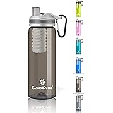 Easiestsuck Filter Water Bottle 26 oz, Medical Grade Filtered Integrated Outdoor Water Bottle, Leak Proof One-Click Flip Top,