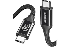 Silkland USB 4 Cable for Thunderbolt 4 [5FT/1.5M], 40Gbps Data Sync, 8K/5K@60Hz, 240W Fast Charging, USB C Thunderbolt Cable,