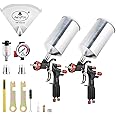 AEROPRO Tools R500 LVLP Double Air Spray Gun Kit with 1000cc Aluminum Cup, A610 Paint Guns Automotive, Car Paint Gun Sprayer, Paint Gun for House Painting, Car, Furniture, Varnish and Top Coat