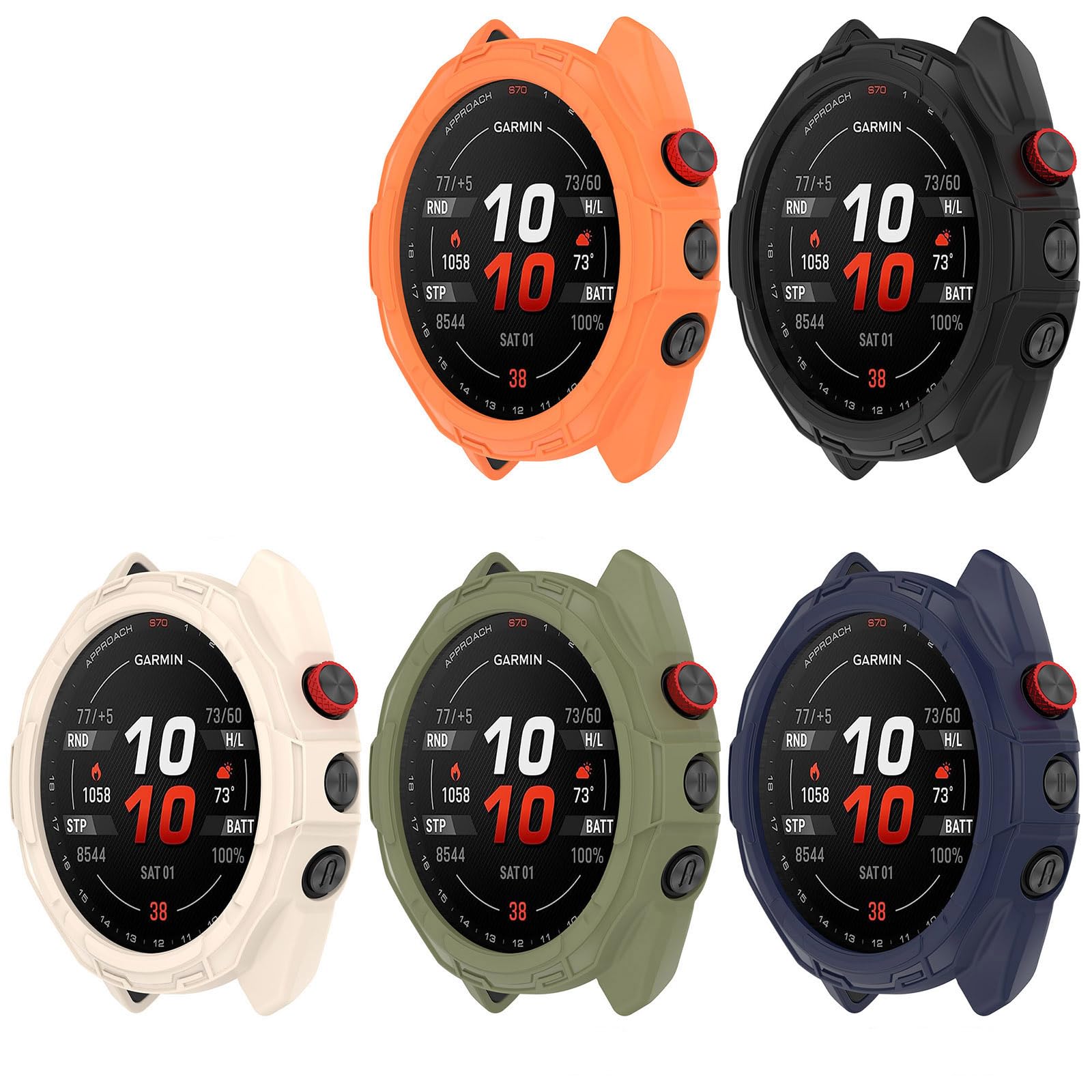Photo 1 of FitTurn [5 Pack] Case for Garmin Approach S70 Smart Watch 42mm - Replacement Rugged Protective Case [NO Screen Protector] TPU Bumper Case Protective Cover Frame
